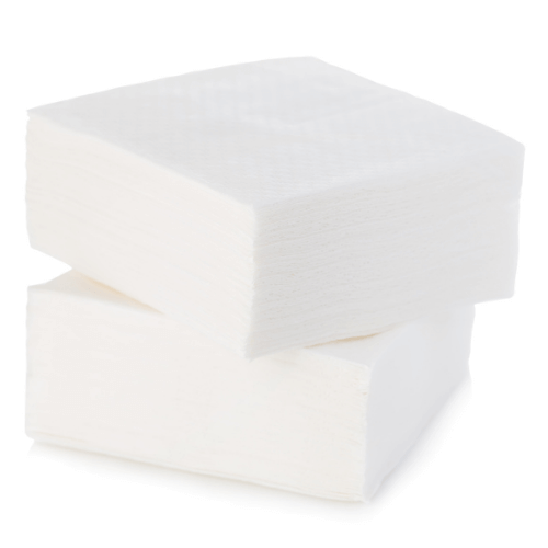 100 Serviettes Papier Jetables blanches double épaisseur