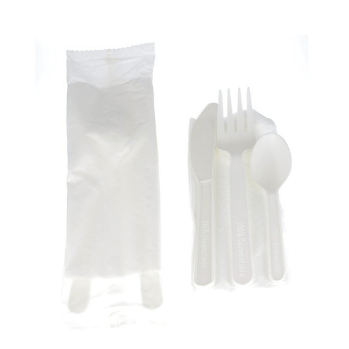 x250 Kit Couverts Plastique Écologique (CPLA) – Obbi