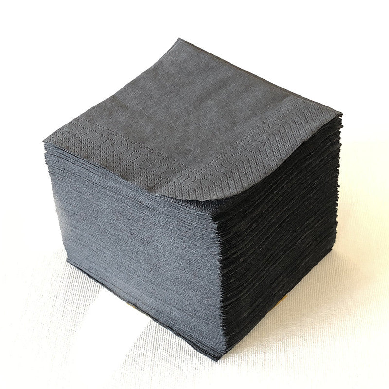 100 Serviettes Papier Jetables noires double épaisseur – Obbi