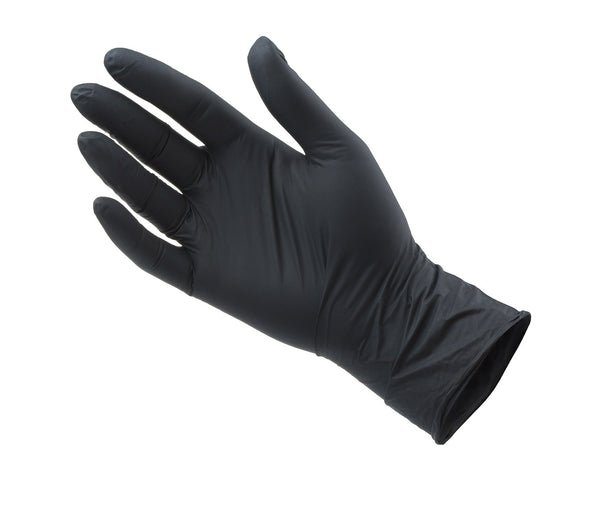 100 Gants Nitrile Micro-Poudrés Jetables taille L noir