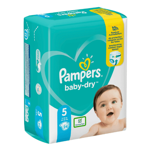 24 Couches Pampers Baby-Dry Taille 5 (11-16kg)