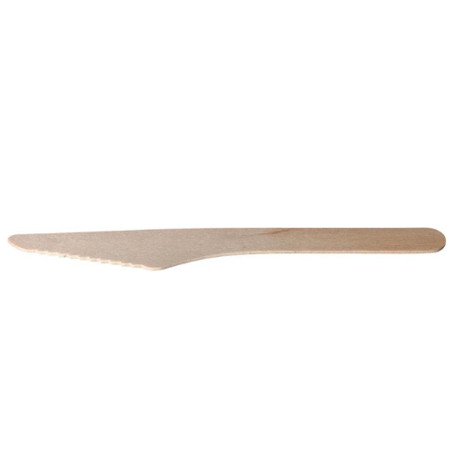 Lot de 100 Couteaux Bois 16cm - Couverts Jetables Écologiques et Biodégradables