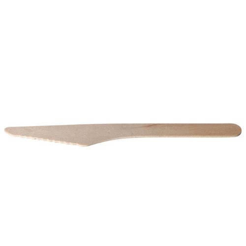 DeinPack Lot De 100 Couteaux En Bois De Bouleau 16 Cm - Couverts Jetables Biodégradables Et Durables